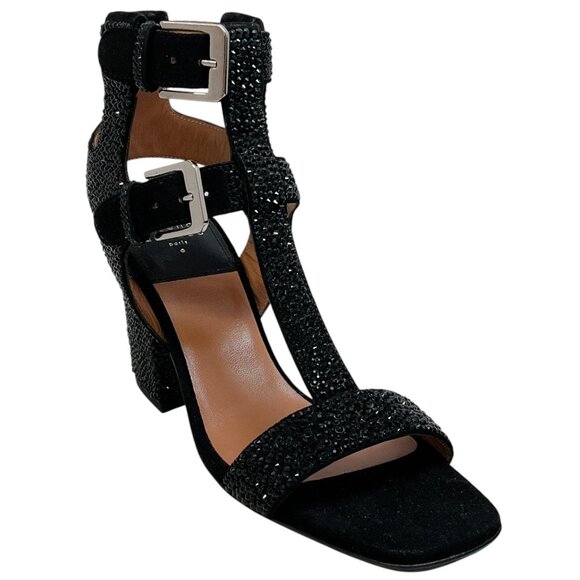 Laurence Dacade Black Strass Sandra Sandals - Picture 1 of 7